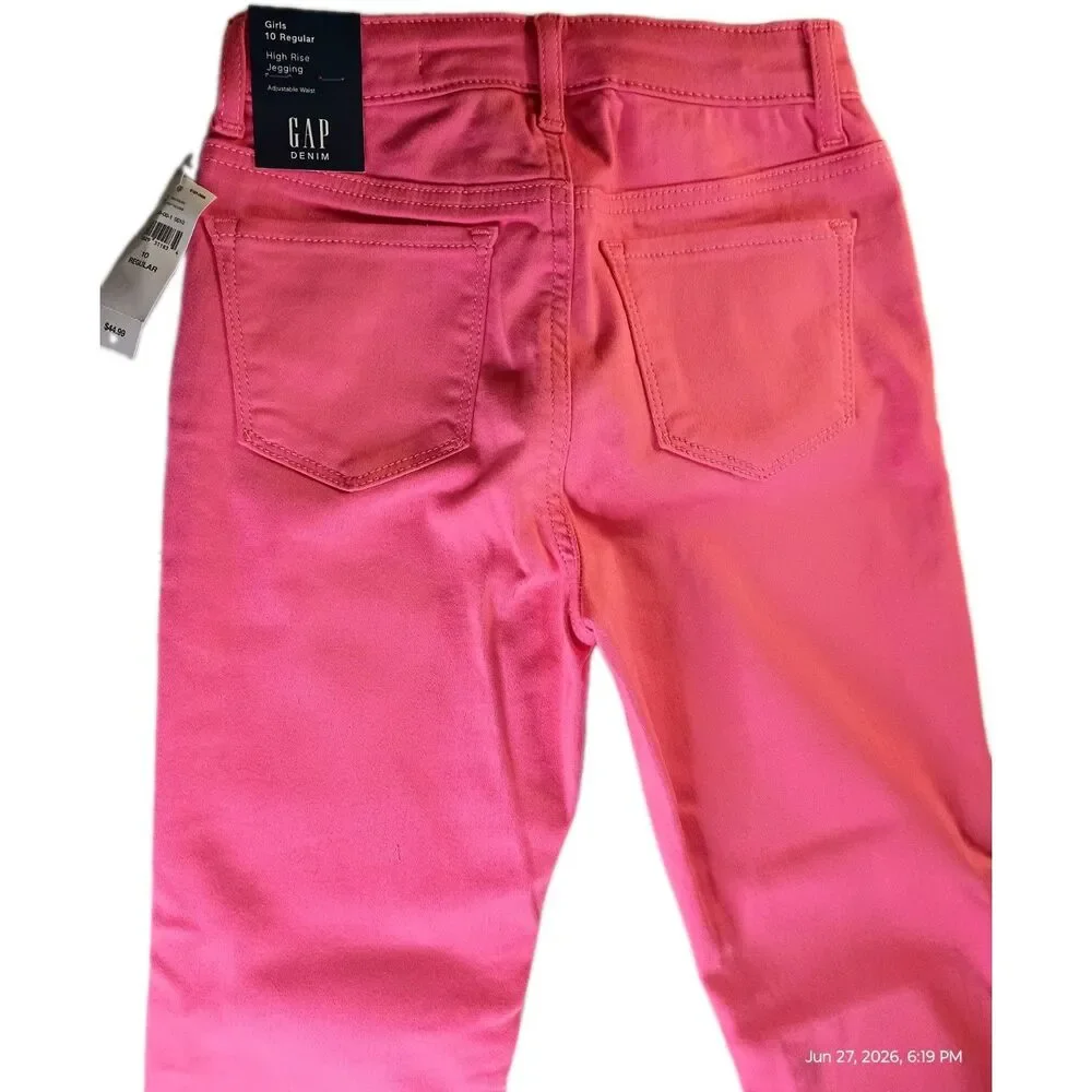 GAP Girls Jeans Size 10 Pink High Rise Jegging Denim Stretch NEW (P0033B6)